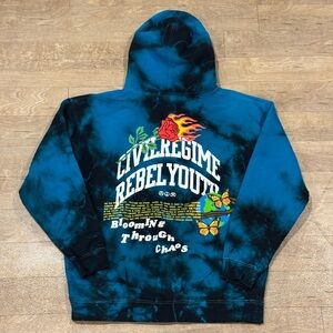 Civil Regime Beautiful Madness Hoodie Blue Tie Dye Wash Size Large